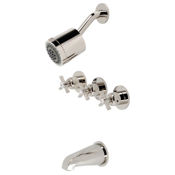 Tub and Shower Faucet, Polished Nickel, Wall Mount